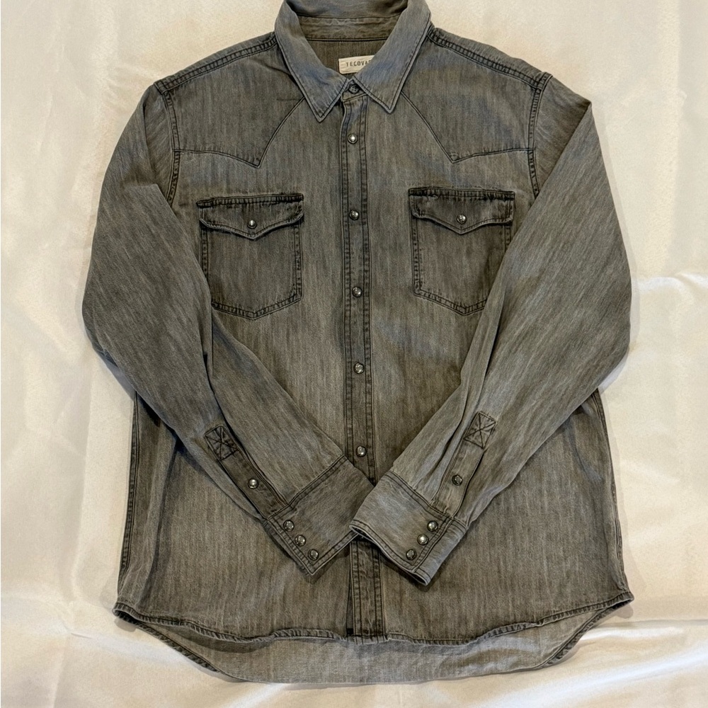 Tecovas Gray Washed Denim Shirt